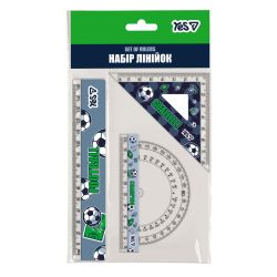Набор линеек Yes (3 предмета) "Football", линейка 15 см