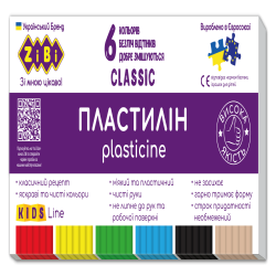 Пластилин CLASSIC 6 цветов, 120г, KIDS Line Пластилин CLASSIC 6 цветов, 120г, KIDS Line