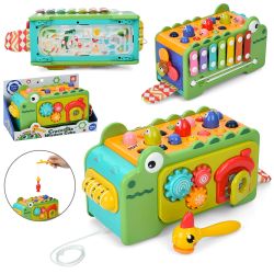 Игра 831 (23шт) крокодил, 27см, каталка на шнуре, шестерни, рыбалка (магнитная, 1удка, рыбки 3шт), накорми птицу (магнитная, птица, гусеницы Игра 831