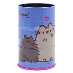 Стакан-підставка бочка Yes "Pusheen" метал, блакитний