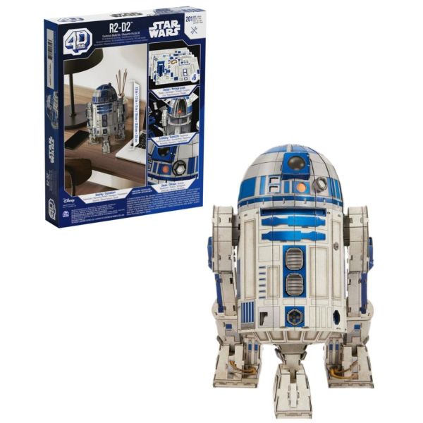 4D Build:Пазл для створення 3D-моделі «Зоряні війни: дроїд R2-D2» (201 деталь)