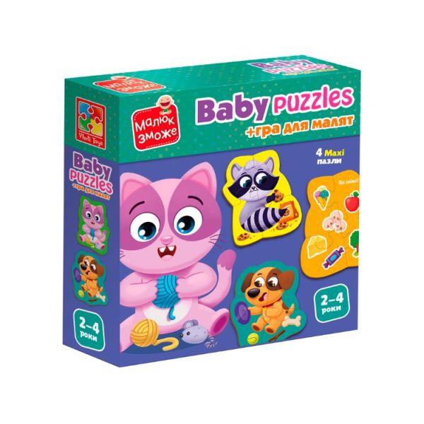 Гра розвиваюча Vladi Toys пазли картонні з грою. Хатні улюбленці. VT1722-25
