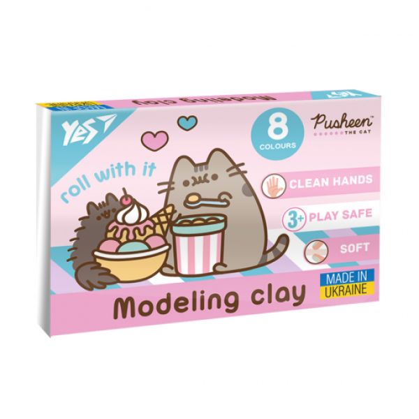 Пластилін Yes, 8 кол., 160г «Pusheen»