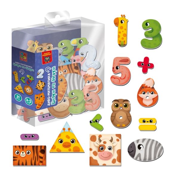 Гра розвиваюча Vladi Toys магнітна. Чудо-математика. Цифри та фігури. VT5411-19