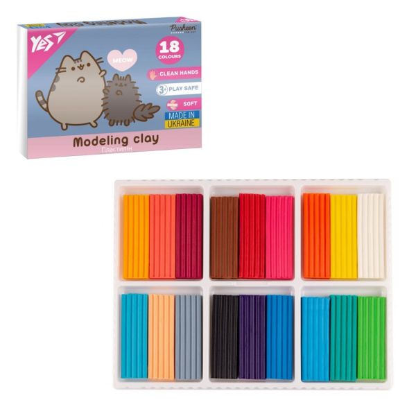 Пластилін Yes, 18 кол., 360г «Pusheen»